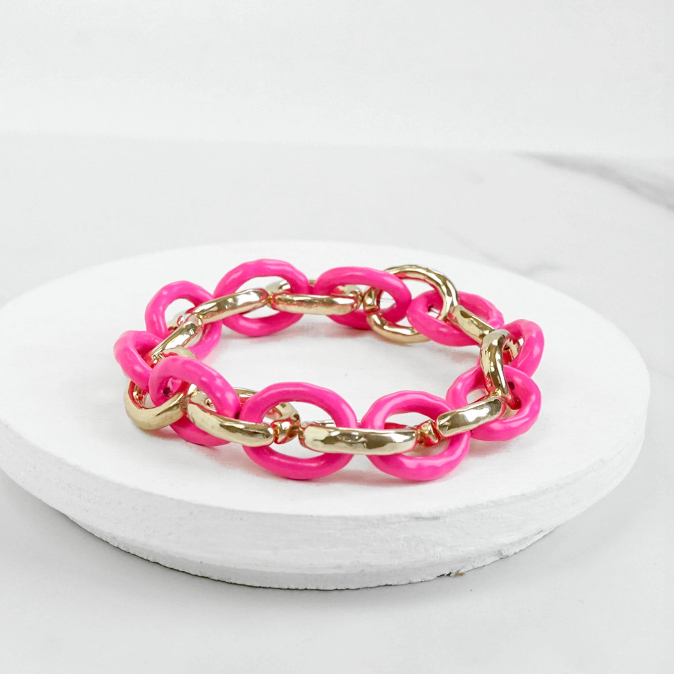 Chunky Chain Bracelet- Fuchsia