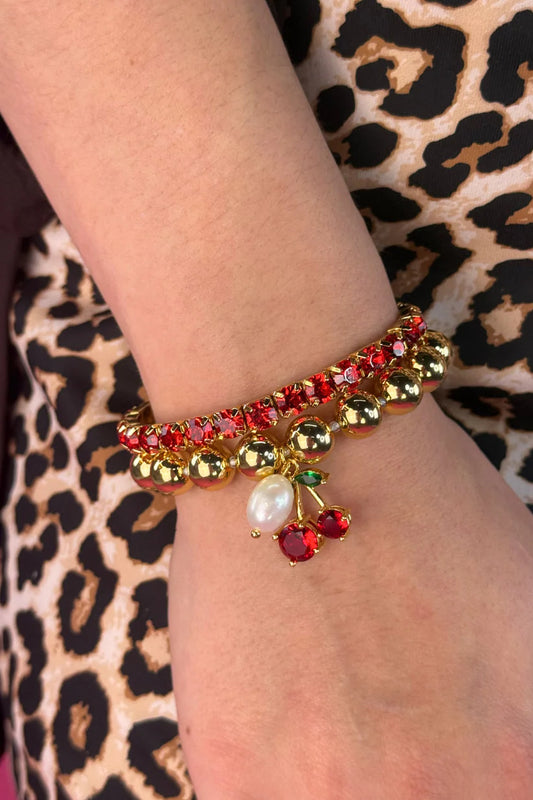 Cherry Charm Bracelet Set
