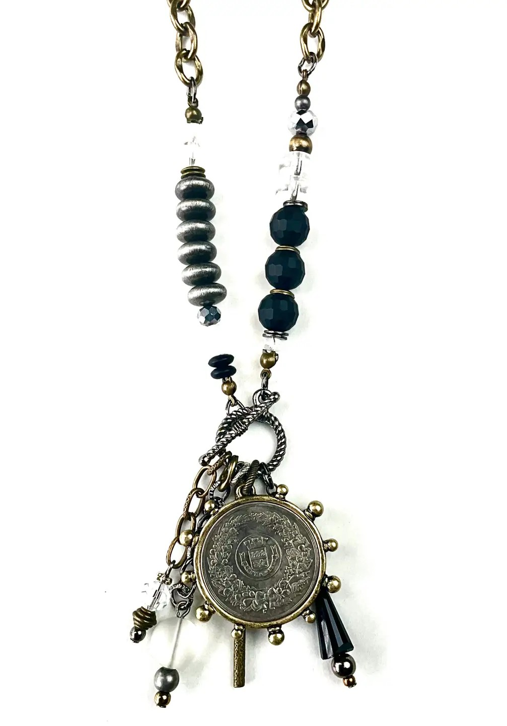 Antique Gold Necklace With Coin Pendant