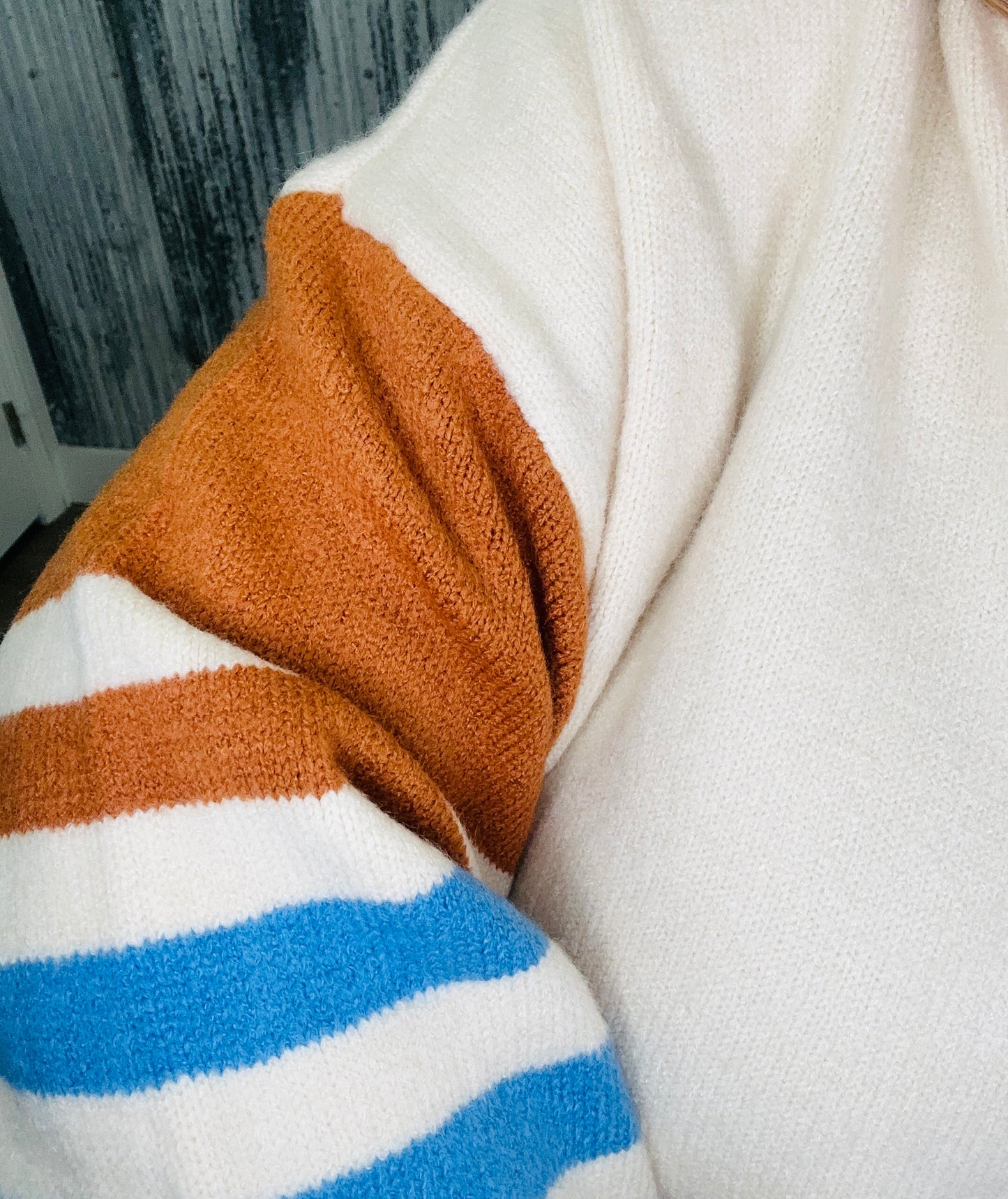Cozy Stripe Sleeve Sweater