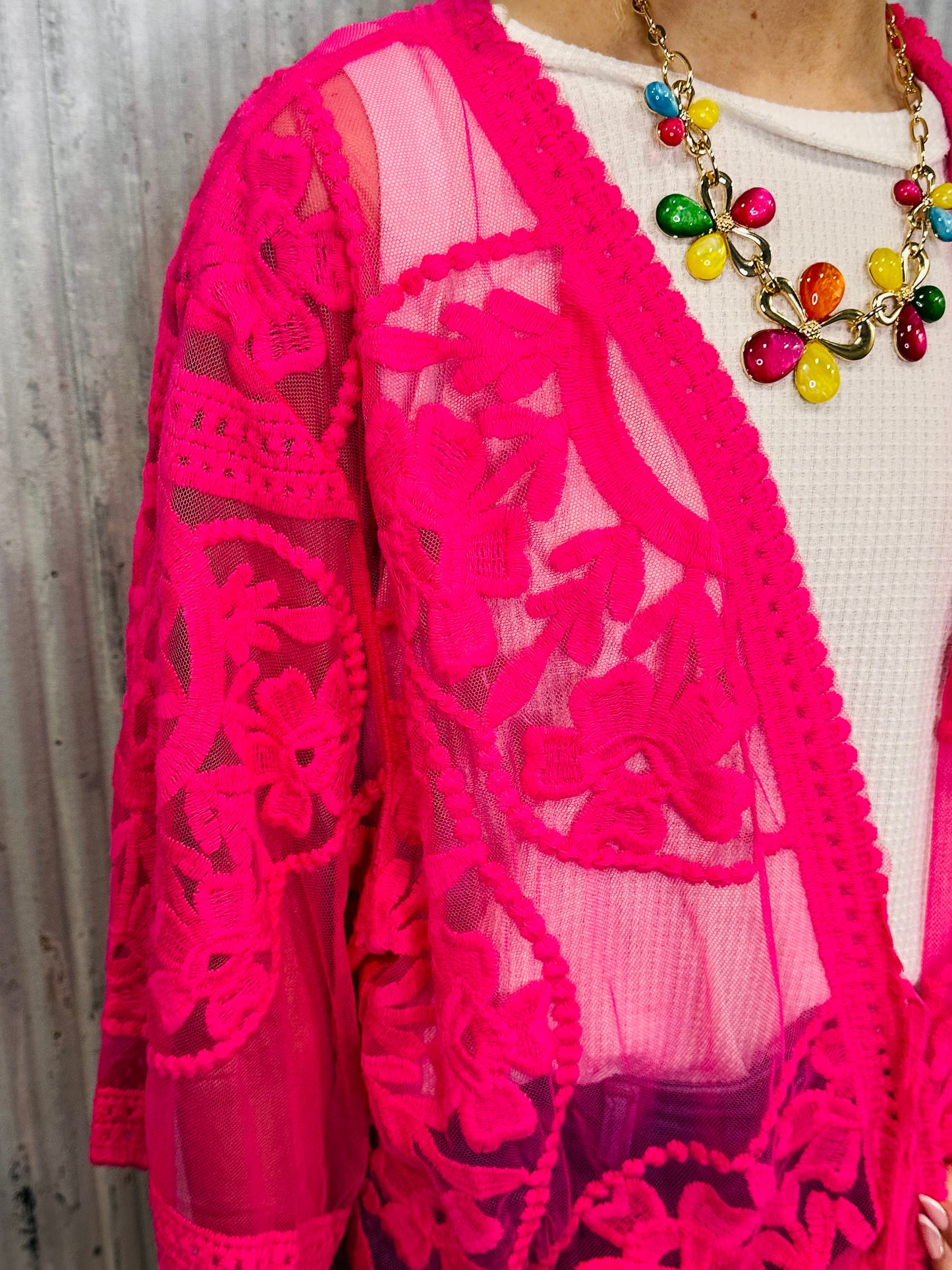 Lace Kimono w/ Front Tie