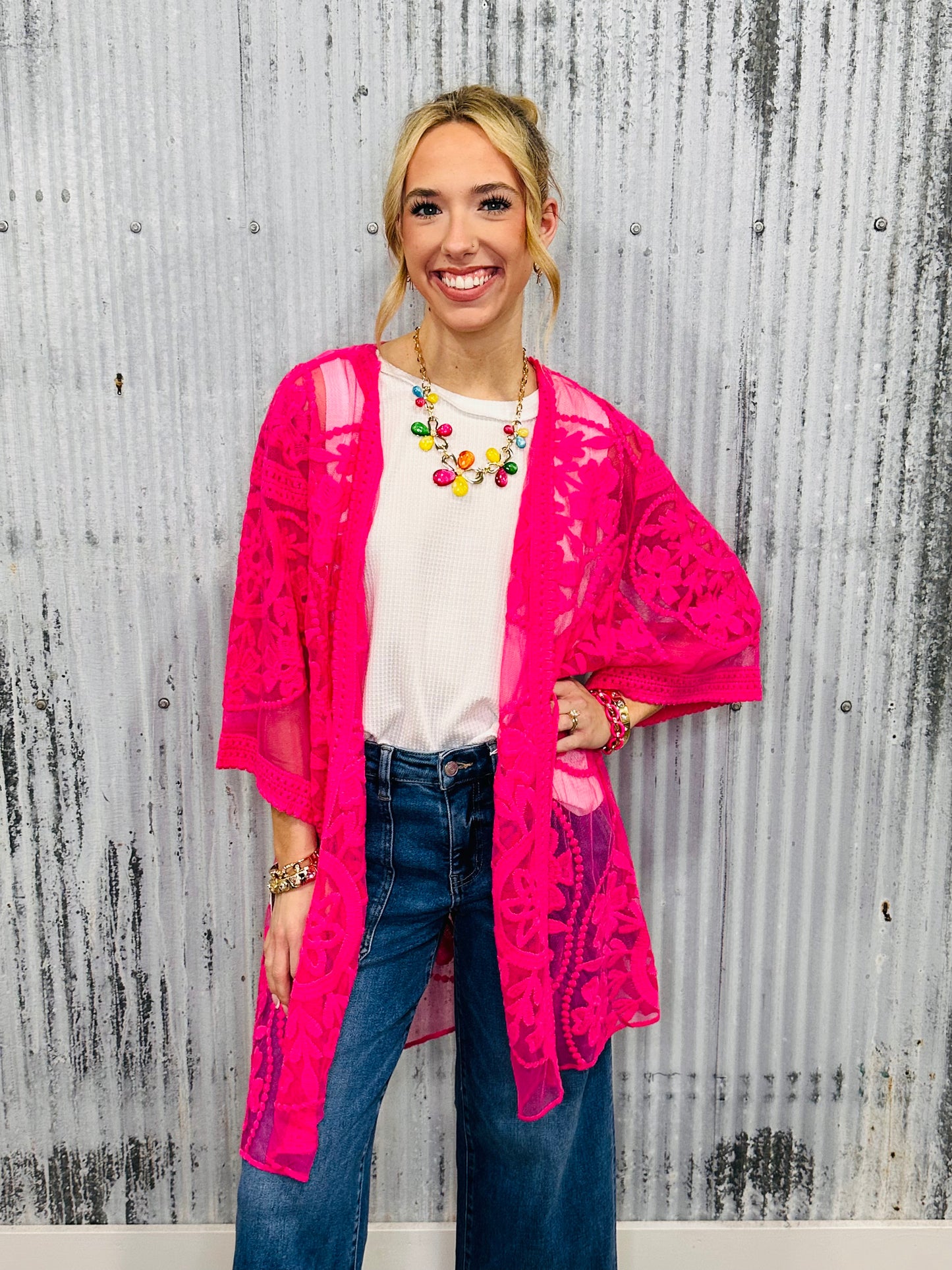Lace Kimono w/ Front Tie