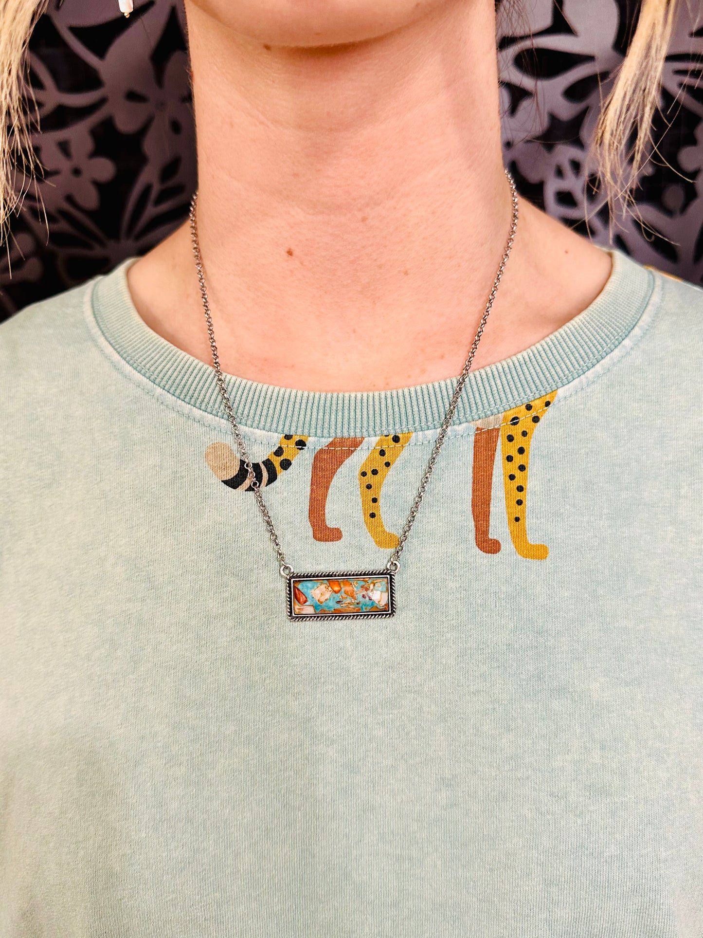 Copper Turq Pendant Necklace
