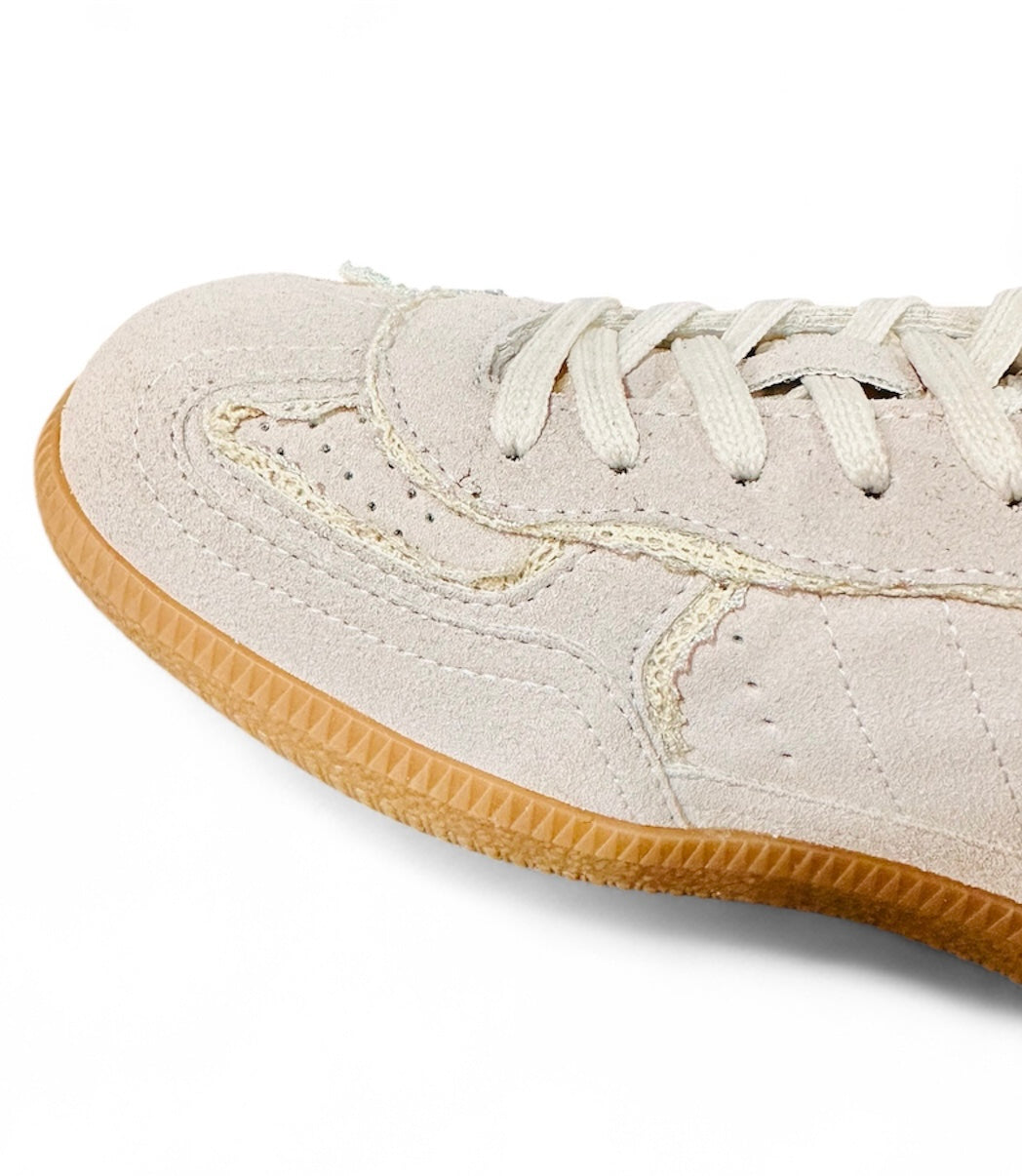 Neutral Lace Trimmed Sneakers