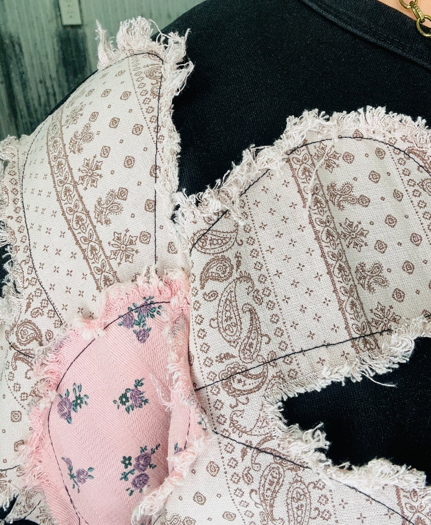 French Terry Floral Patchwork Top