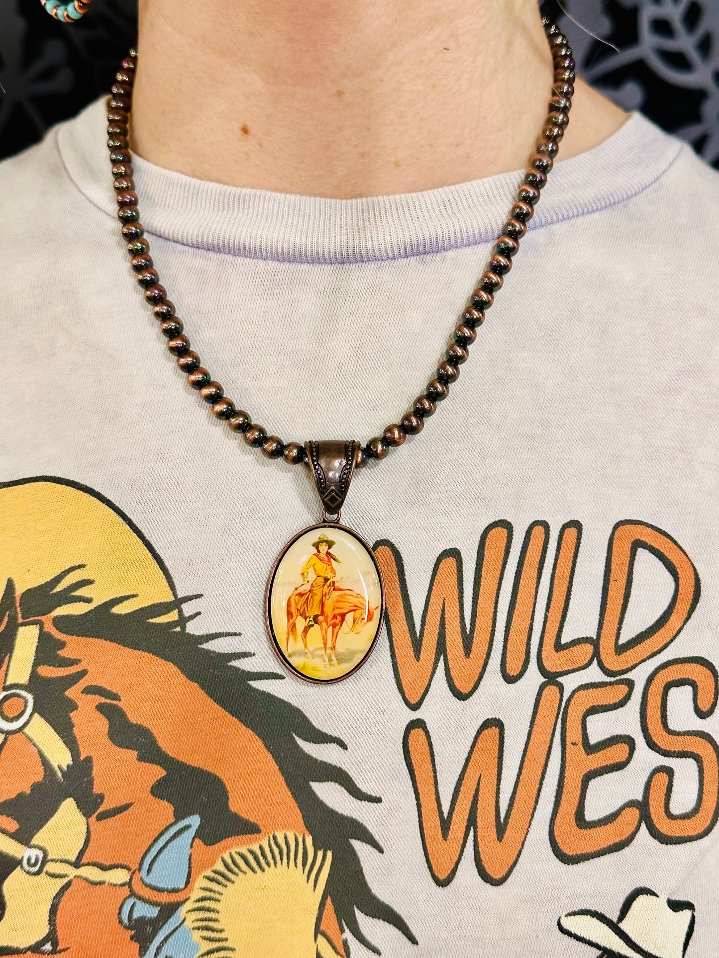 Copper Bead Cowgirl Necklace