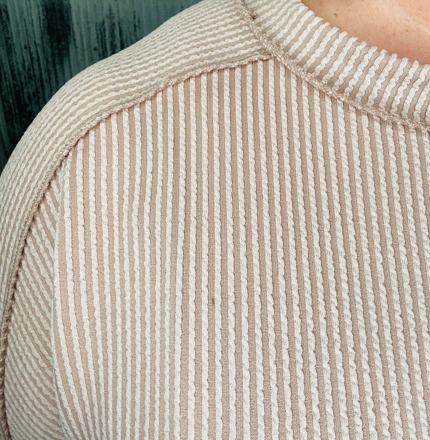 Light Mocha Ribbed Long Sleeve Top