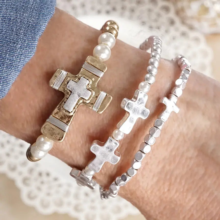 Boho Cross Bracelet Set