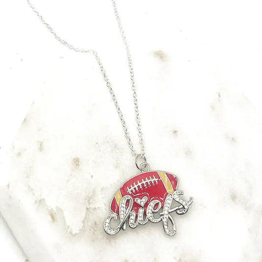Bling Chiefs Football Necklace