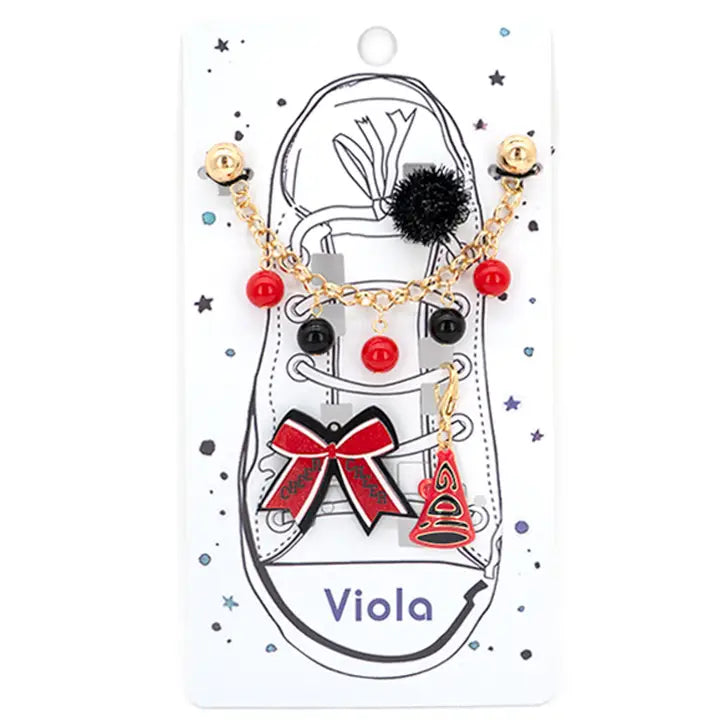 Red & Black Cheer Spirit Shoe Charms