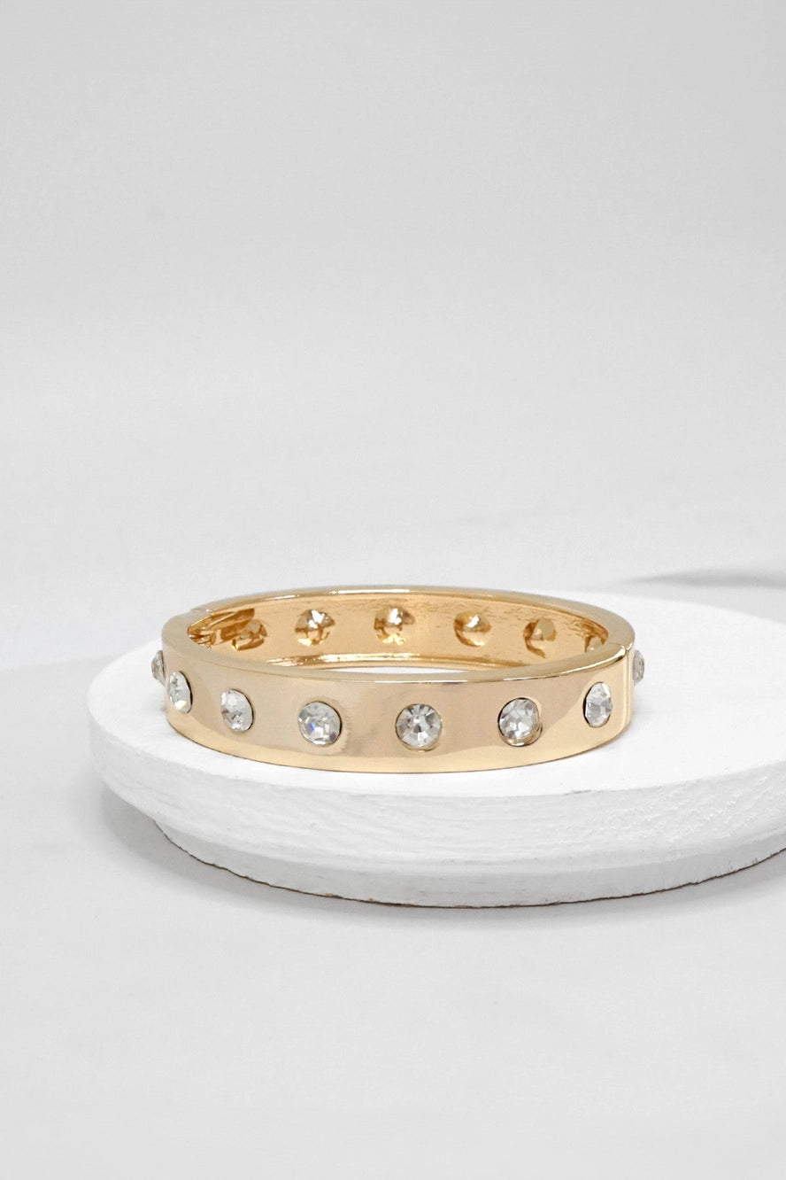 Solid Hinge Bangle w/ Crystals