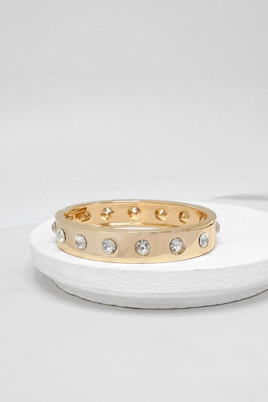 Solid Hinge Bangle w/ Crystals