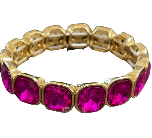 Fuchsia Stretch Curvy Bracelet