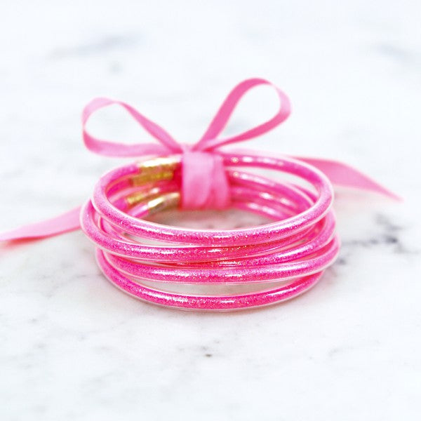 Glitter Tube Bracelet- Hot Pink