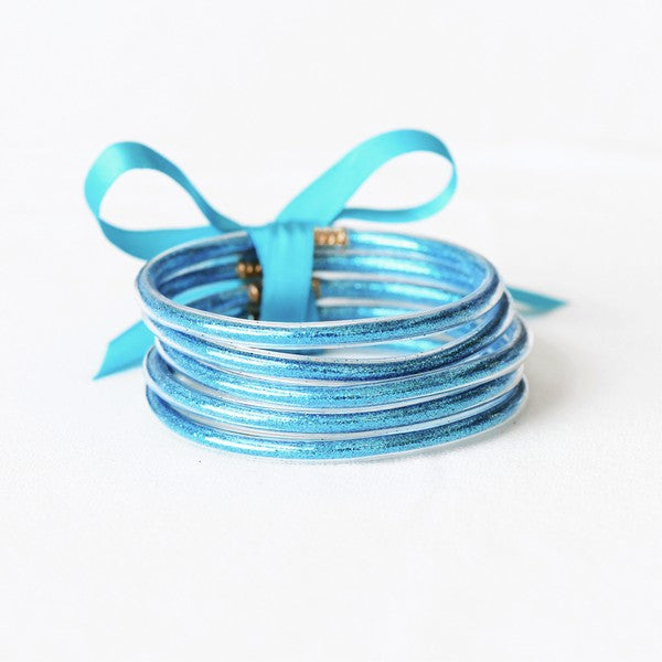Glitter Tube Bracelets-Turquoise