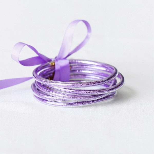 Glitter Tube Bracelets-Lavender