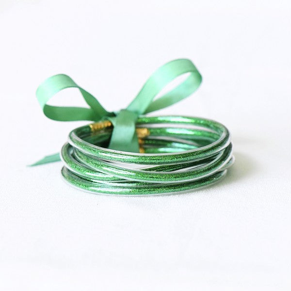 Glitter Tube Bracelets-Green