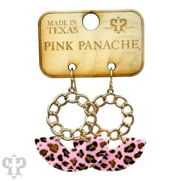 Pink Leopard Earring