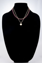 Load image into Gallery viewer, Double Chain Necklace- Fuchsia
