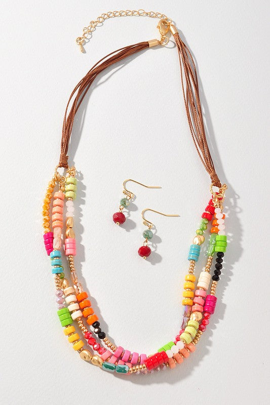 Beaded Twisted Necklace Set