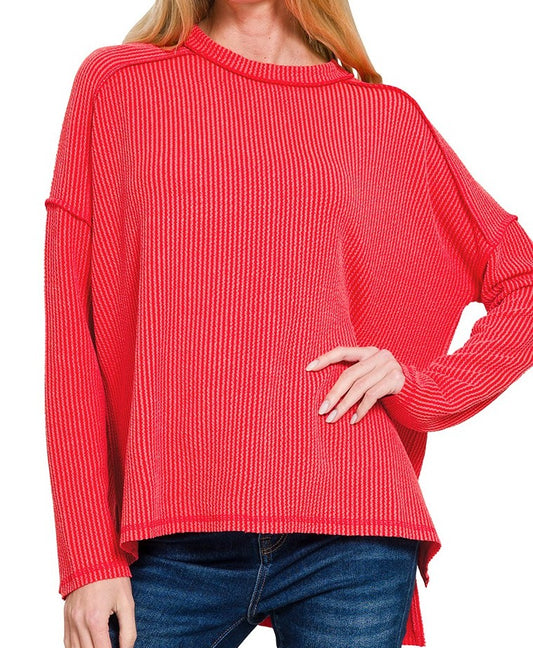 Ruby Ribbed Long Sleeve Top