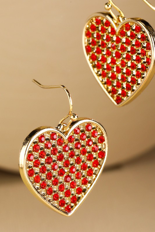 Heart Earrings- Red