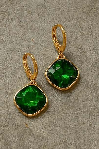 Emerald Glow Drop Earrings