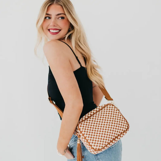 Check Me Out Crossbody Bag – Caramel & Cream