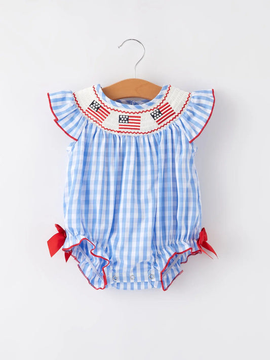 Stars & Stripes Smocked Romper