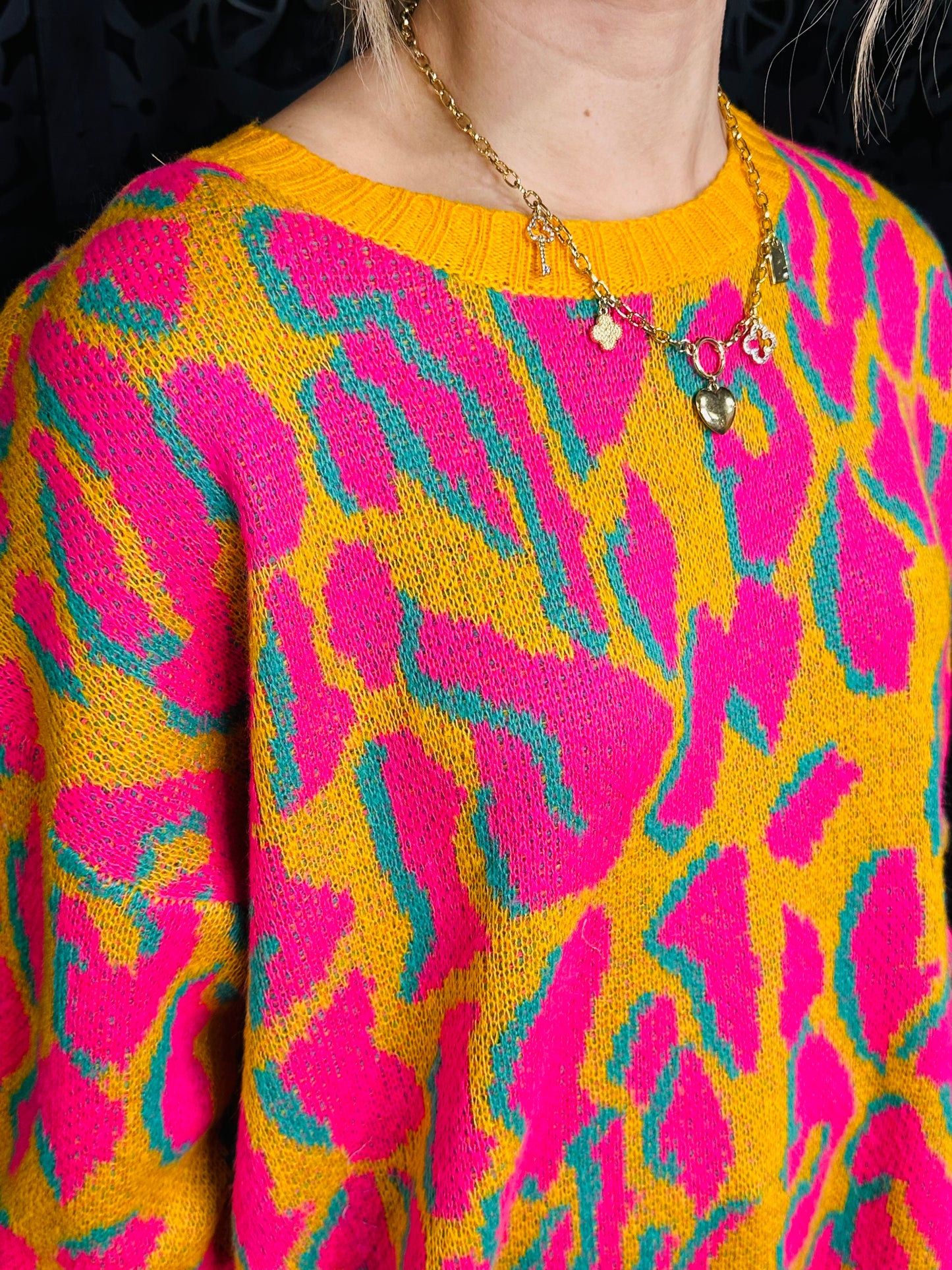 Bright Leopard Pullover Sweater