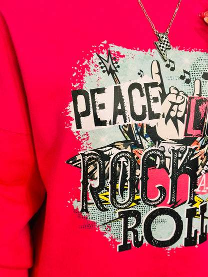 Peace, Love, Rock N Roll Sweatshirt