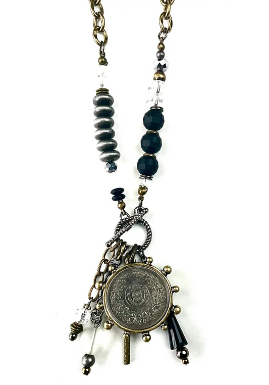 Antique Gold Necklace With Coin Pendant