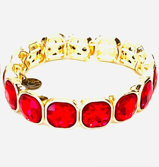 Red Stretch Curvy Bracelet