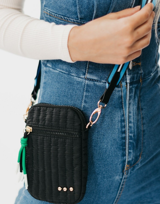 Starlette Quilted Crossbody-Black