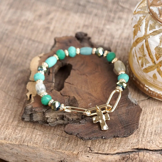 Beaded Cross Bracelet