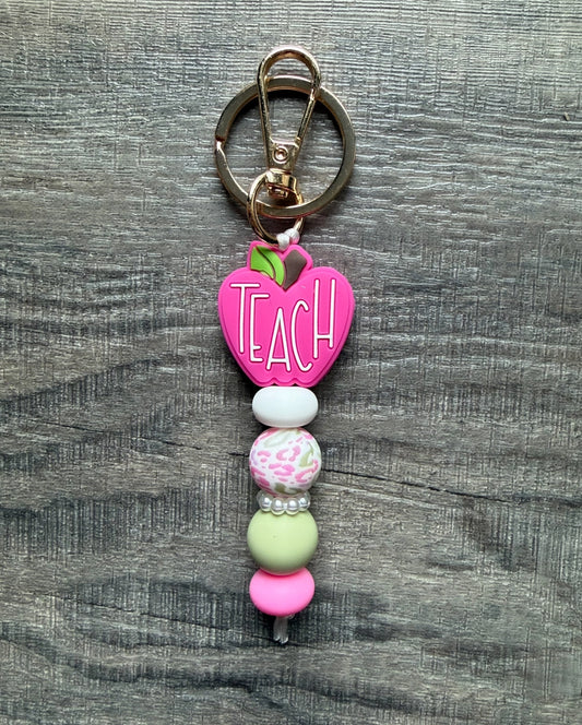 Teach Silicone Beaded Keychain/Purse Charm