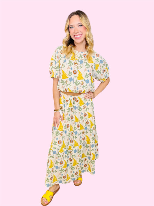 Printed Elastic Waist Top
