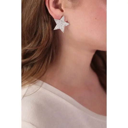 Glitter Star Statement Earrings