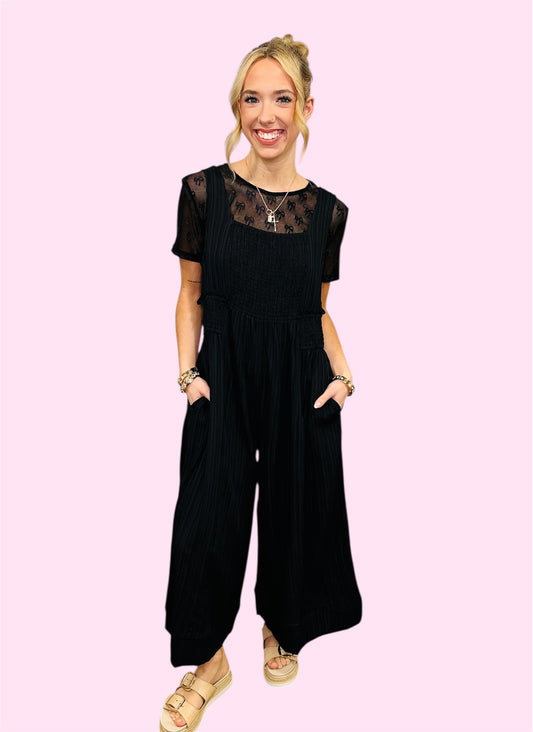 Wide Leg Jumpsuit- Black