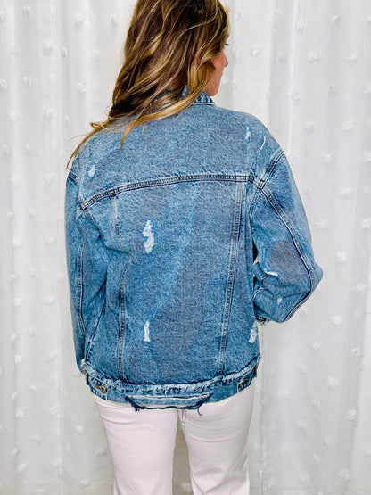 Oversized Denim Jacket- Light Wash