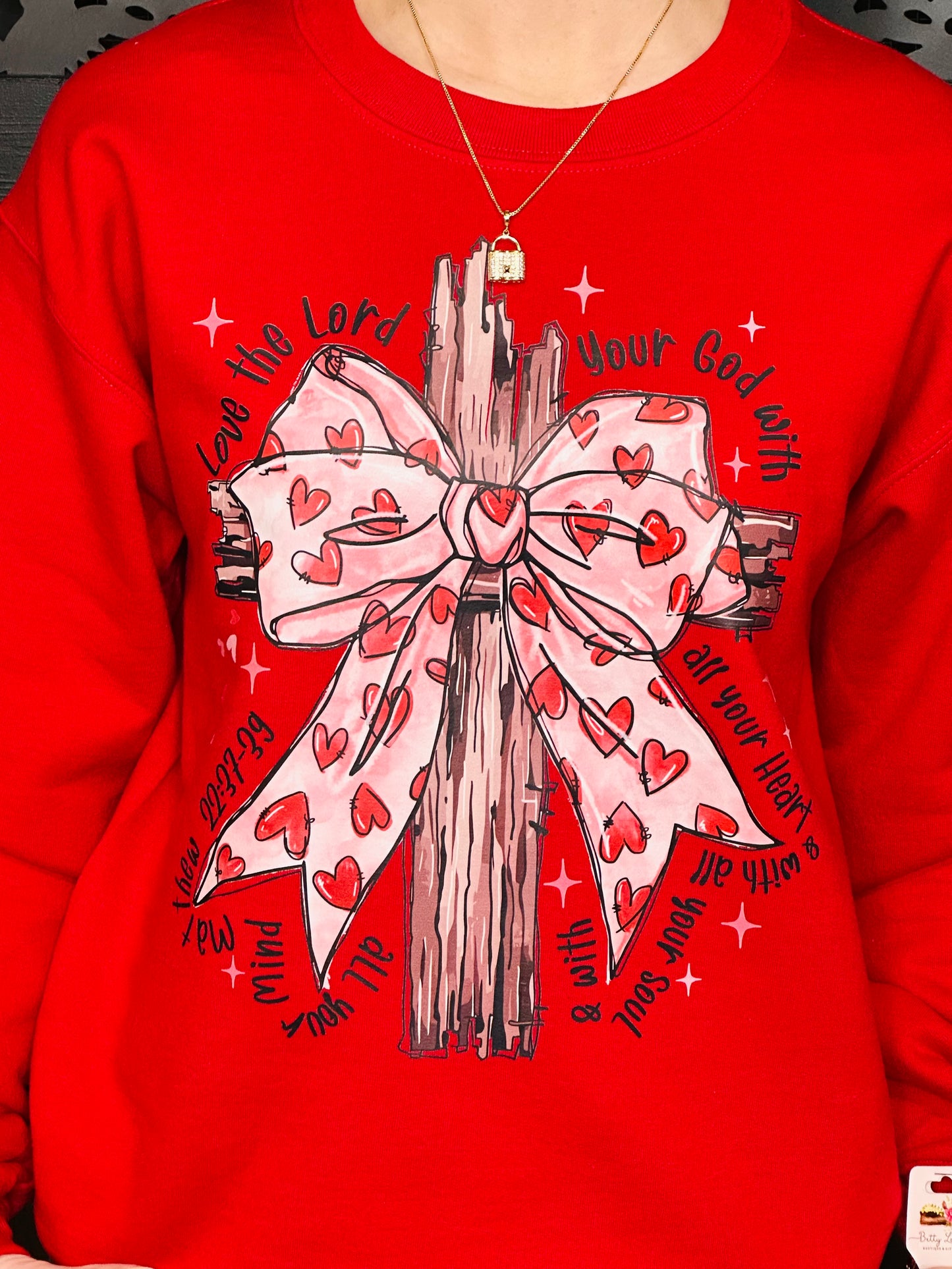 Love the Lord Valentine Bow Sweatshirt