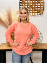 Load image into Gallery viewer, Puff Sleeve Ribbed Top- Peach
