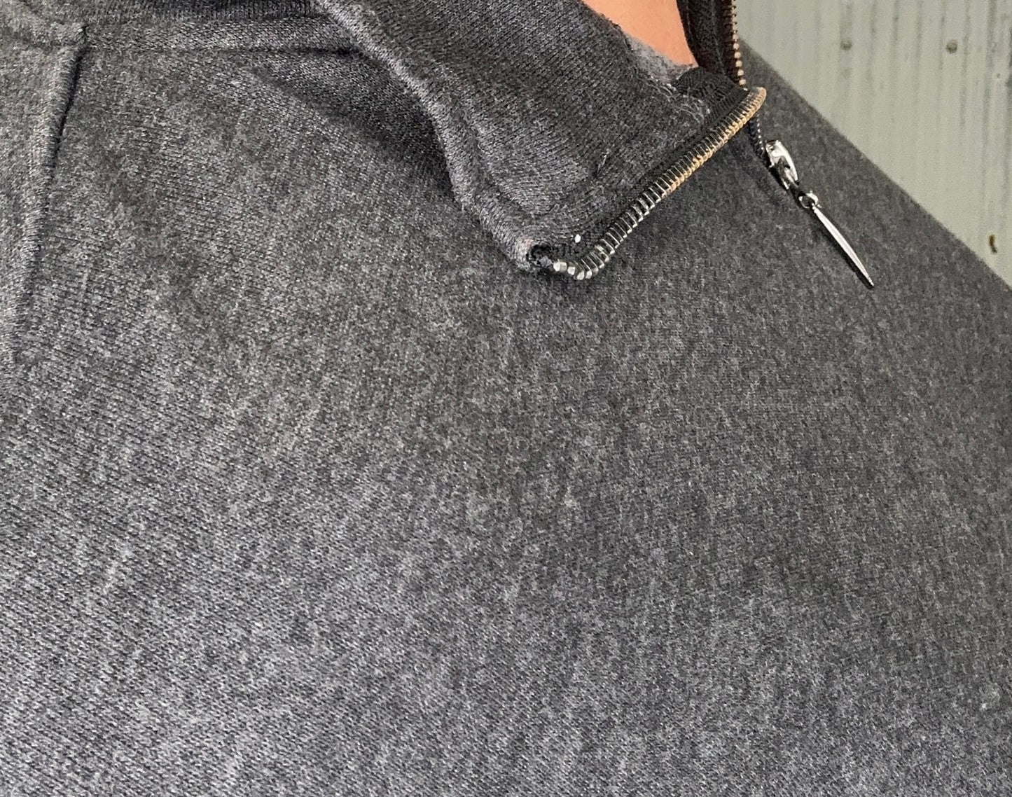 Acid Washed Fleece Half Zip Pullover-Black