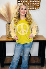 Load image into Gallery viewer, Plaid Mineral Wash Peace Sign Pullover
