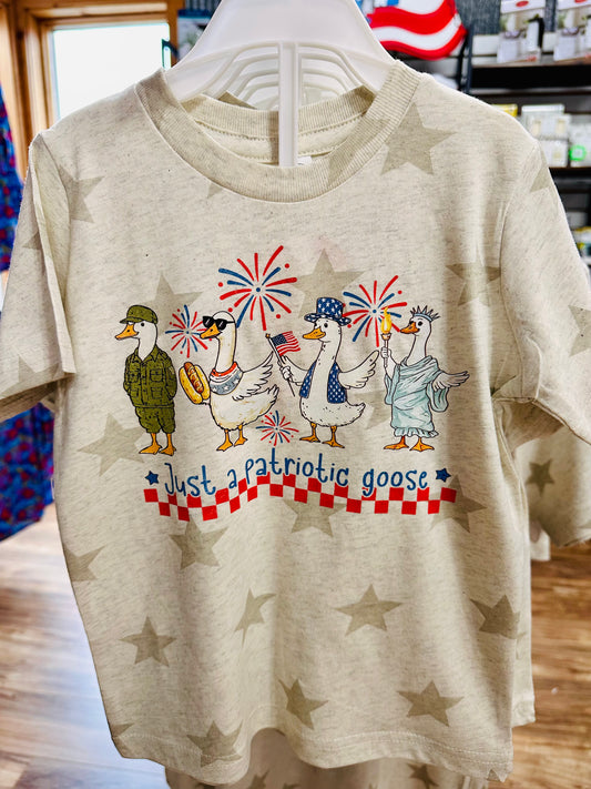 Toddler “Just a Patriotic Goose” graphic tee