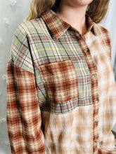 Load image into Gallery viewer, Frayed Hem Colorblock Plaid Shirt
