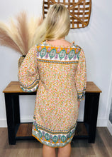 Load image into Gallery viewer, Border Print Tassel Dress- Honey
