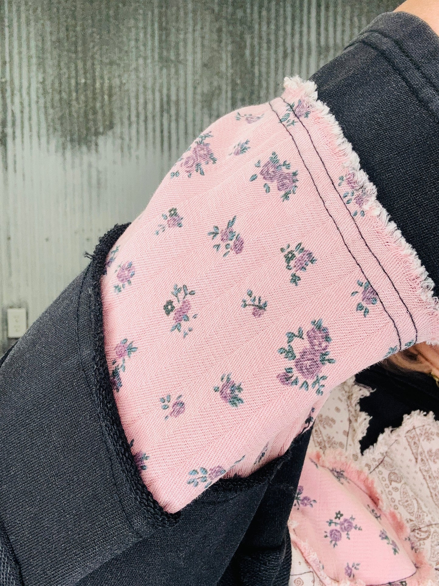 French Terry Floral Patchwork Top