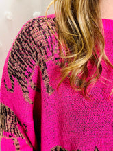 Load image into Gallery viewer, Hot Pink Tiger Print Pullover-Oversized
