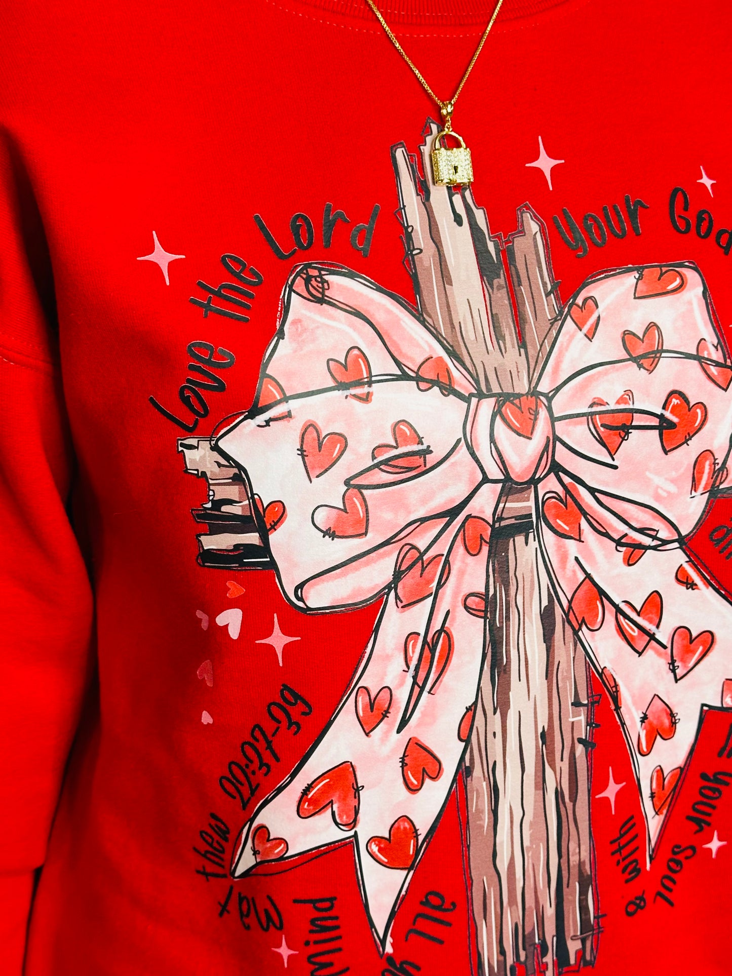 Love the Lord Valentine Bow Sweatshirt